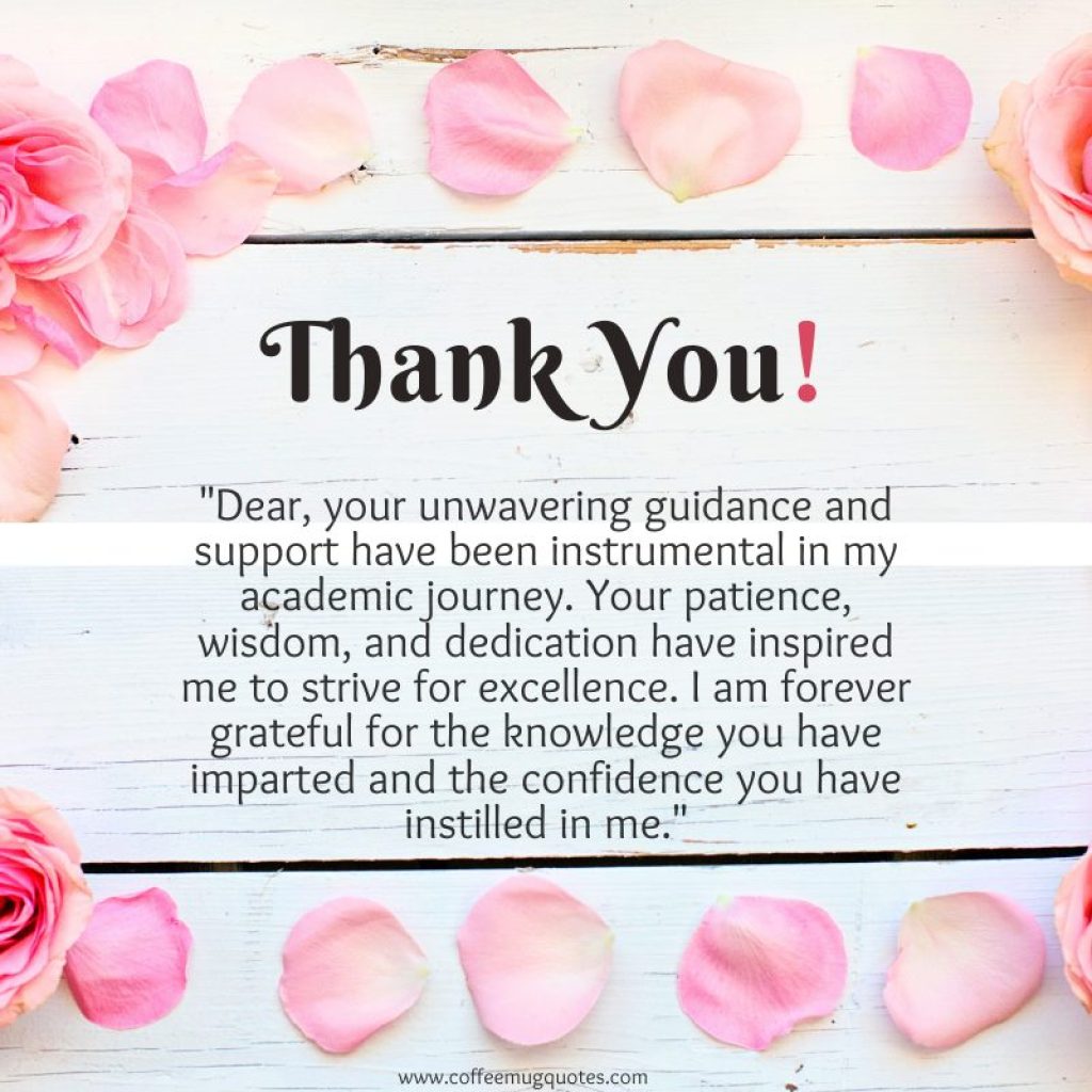 thank you for your guidance and support