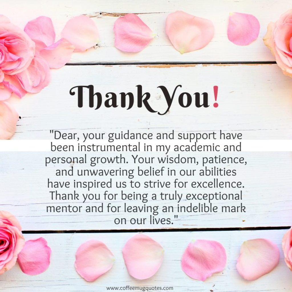 thank you for your guidance and support
