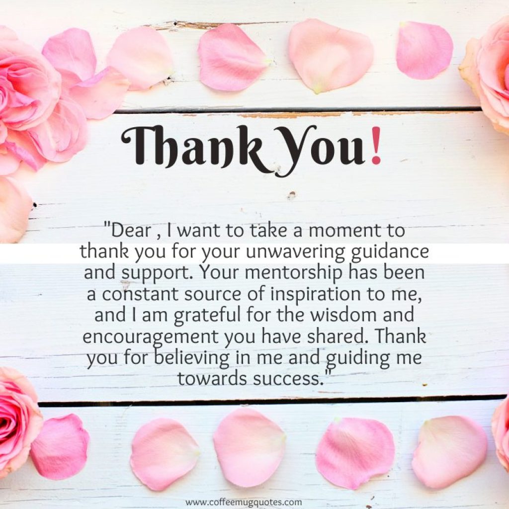 thank you for your guidance and support