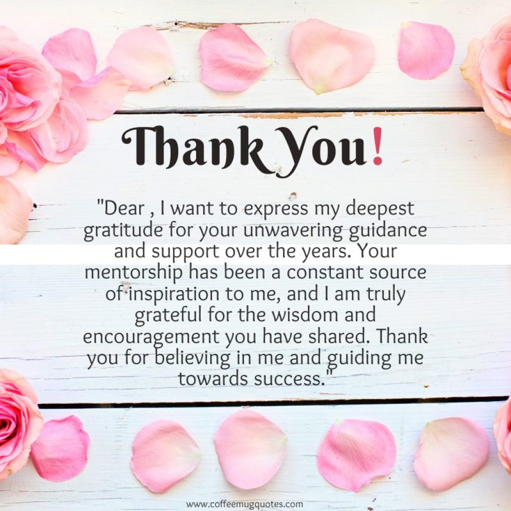 thank you for your guidance and support
